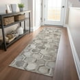 thumbnail image 1 of Addison Rugs Mayfield Washable Cowhide Double Octagons Gray Runner Rug, 2'3" x 7'6", 1 of 5