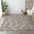 thumbnail image 1 of Addison Rugs Mayfield Washable Cowhide Double Octagons Gray Rectangle Rug, 9' x 12', 1 of 6