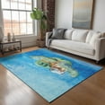 thumbnail image 1 of Addison Rugs Mayfield Washable Coastal Turtle Ocean Rectangle Rug, 3' x 5', 1 of 6