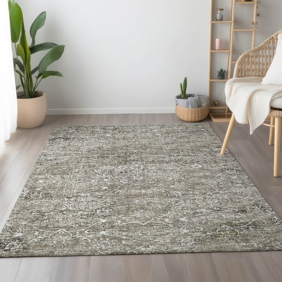Addison Rugs Mayfield Washable Traditional Ornate Pebble Rectangle Rug, 2'6" x 3'10"