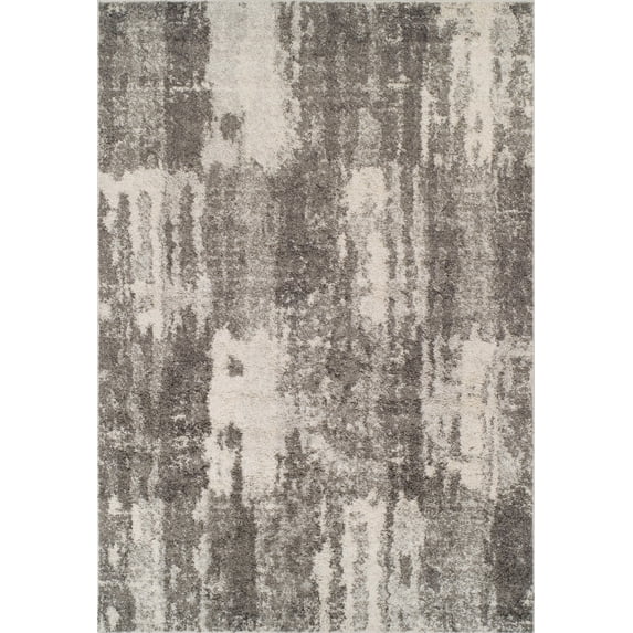 Addison Rugs Reston 3'3" x 5'1" Rectangle Abstract Shag Fabric Area Rug in Gray