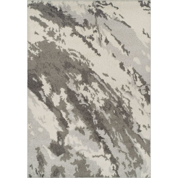 Addison Rugs Reston 3'3" x 5'1" Rectangle Nebulous Shag Fabric Area Rug in Gray