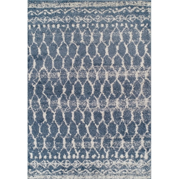 Addison Rugs Reston 8' x 10' Trellis Transitional Fabric Area Rug in Blue