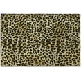 thumbnail image 1 of Safari Gold and Black Leopard Animal Print 1'8" x 2'6" Non-Skid Accent Rug, 1 of 9