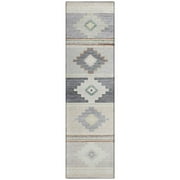 Addison Rugs Sonora ASO31 Gray 2'3" x 7'6" Indoor Outdoor Runner Rug, Easy Clean, Machine Washable, Non Shedding, Entryway, Hallway, Living Room, Dining Room, Kitchen, Patio Rug