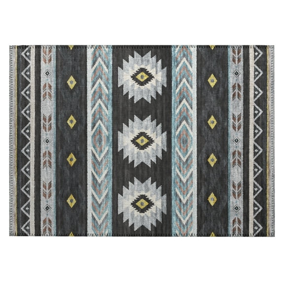 Addison Rugs Sonora ASO33 Midnight 1'8" x 2'6" Indoor Outdoor Scatter Rug, Easy Clean, Machine Washable, Non Shedding, Entryway, Bedroom, Living Room, Dining Room, Kitchen, Patio Rug