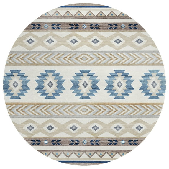 Addison Rugs Sonora ASO33 Taupe 8' x 8' Indoor Outdoor Area Rug, Easy Clean, Machine Washable, Non Shedding, Bedroom, Living Room, Dining Room, Kitchen, Patio Rug