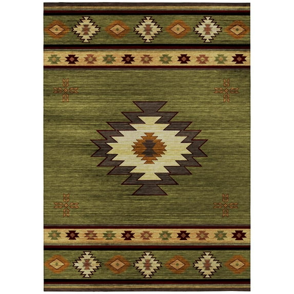 Addison Rugs Sonora ASO34 Green 3' x 5' Indoor Outdoor Area Rug, Easy Clean, Machine Washable, Non Shedding, Bedroom, Living Room, Dining Room, Kitchen, Patio Rug