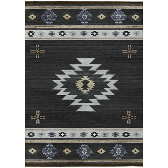 Addison Rugs Sonora ASO34 Midnight 10' x 14' Indoor Outdoor Area Rug, Easy Clean, Machine Washable, Non Shedding, Bedroom, Living Room, Dining Room, Kitchen, Patio Rug