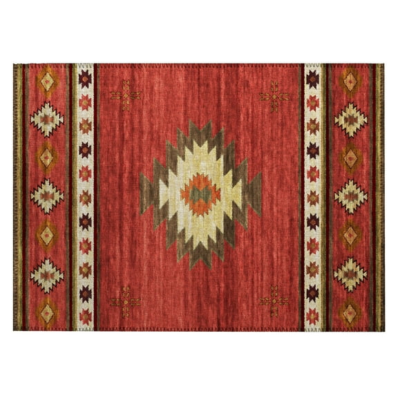 Addison Rugs Sonora ASO34 Spice 1'8" x 2'6" Indoor Outdoor Scatter Rug, Easy Clean, Machine Washable, Non Shedding, Entryway, Bedroom, Living Room, Dining Room, Kitchen, Patio Rug