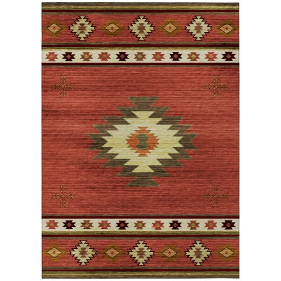 Addison Rugs Sonora ASO34 Spice 3' x 5' Indoor Outdoor Area Rug, Easy Clean, Machine Washable, Non Shedding, Bedroom, Living Room, Dining Room, Kitchen, Patio Rug