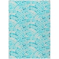 thumbnail image 1 of Addison Rugs Surfside ASR37 Aqua 2'6" x 3'10" Indoor Outdoor Area Rug, Easy Clean, Machine Washable, Non Shedding, Bedroom, Living Room, Dining Room, Kitchen, Patio Rug, 1 of 5