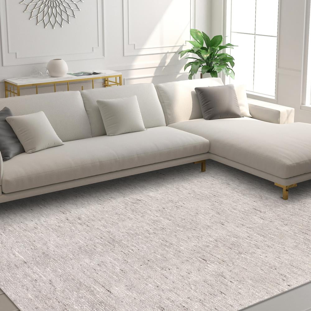 Addison Rugs Villager 8' x 10' Active Solid Wool Area Rug in White ...