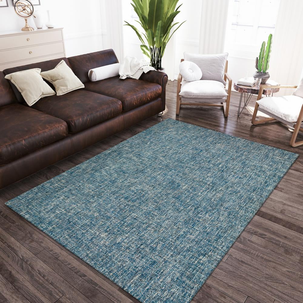 Addison Rugs Winslow 8' x 10' Active Solid Wool Area Rug in Blue