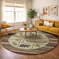 thumbnail image 1 of Addison Rugs Dream Shag Premium Machine Washable Transitional Stripes/cabin Multi Round Rug, 8' x 8', 1 of 8