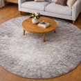 thumbnail image 1 of Addison Rugs Dream Shag Premium Machine Washable Transitional Abstract Mocha Round Rug, 8' x 8', 1 of 8
