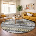 thumbnail image 1 of Addison Rugs Dream Shag Premium Machine Washable Transitional Tribal, Diamond Gray Round Rug, 8' x 8', 1 of 8