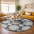 thumbnail image 1 of Addison Rugs Dream Shag Premium Machine Washable Transitional Geo, Circles Gray Round Rug, 8' x 8', 1 of 8