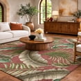 thumbnail image 1 of Addison Rugs Dream Shag Premium Machine Washable Transitional Leaves Spice Rectangle Rug, 5' x 7'6", 1 of 8