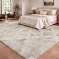 thumbnail image 1 of Addison Rugs Dream Shag Premium Machine Washable Transitional Scallop Diamonds Ivory Rectangle Rug, 5' x 7'6", 1 of 8