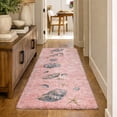thumbnail image 1 of Addison Rugs Dream Shag Premium Machine Washable Transitional Shell Border Peach Runner Rug, 2'3" x 7'6", 1 of 8