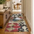 thumbnail image 1 of Addison Rugs Dream Shag Premium Machine Washable Transitional Rooster Diamond Midnight Runner Rug, 2'3" x 7'6", 1 of 8