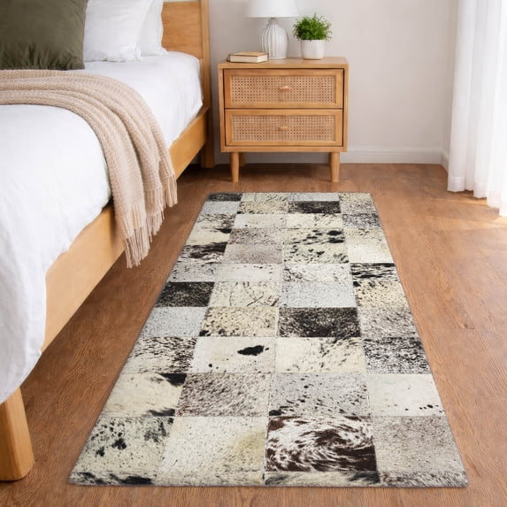 Addison Rugs Dream Shag Premium Machine Washable Transitional Boxes Granite Runner Rug, 2'3" x 7'6"