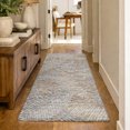 thumbnail image 1 of Addison Rugs Dream Shag Premium Machine Washable Transitional Tropical, Leaves, Botanical Mocha Runner Rug, 2'3" x 7'6", 1 of 8