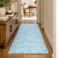 thumbnail image 1 of Addison Rugs Dream Shag Premium Machine Washable Transitional Nautilus Aqua Runner Rug, 2'3" x 7'6", 1 of 8