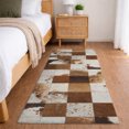 thumbnail image 1 of Addison Rugs Dream Shag Premium Machine Washable Transitional Boxes Brown Runner Rug, 2'3" x 7'6", 1 of 8
