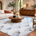 thumbnail image 1 of Addison Rugs Dream Shag Premium Machine Washable Transitional Arches Blue Rectangle Rug, 5' x 7'6", 1 of 8