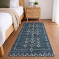 thumbnail image 1 of Addison Rugs Dream Shag Premium Machine Washable Transitional Tribal, Boho Blue Runner Rug, 2'3" x 7'6", 1 of 8