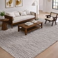 thumbnail image 1 of Addison Rugs Dream Shag Premium Machine Washable Transitional Stripes Taupe Rectangle Rug, 9' x 12', 1 of 8