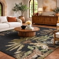 thumbnail image 1 of Addison Rugs Dream Shag Premium Machine Washable Transitional Palms & Safari Animals Midnight Rectangle Rug, 8' x 10', 1 of 8