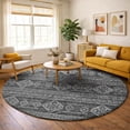 thumbnail image 1 of Addison Rugs Dream Shag Premium Machine Washable Transitional Tribal, Diamond Gray Round Rug, 8' x 8', 1 of 8