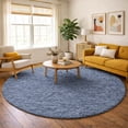 thumbnail image 1 of Addison Rugs Dream Shag Premium Machine Washable Transitional Stripes Navy Round Rug, 8' x 8', 1 of 8