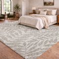 thumbnail image 1 of Addison Rugs Dream Shag Premium Machine Washable Transitional Tropical, Leaves, Botanical Taupe Rectangle Rug, 9' x 12', 1 of 8