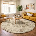 thumbnail image 1 of Addison Rugs Dream Shag Premium Machine Washable Transitional Mason Jars Beige Round Rug, 8' x 8', 1 of 8