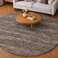 thumbnail image 1 of Addison Rugs Dream Shag Premium Machine Washable Transitional Horizontal Bars Brown Round Rug, 8' x 8', 1 of 8