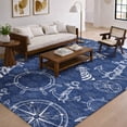 thumbnail image 1 of Addison Rugs Dream Shag Premium Machine Washable Transitional Nautical Navy Rectangle Rug, 8' x 10', 1 of 8