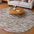 thumbnail image 1 of Addison Rugs Dream Shag Premium Machine Washable Transitional Herringbone Gray Round Rug, 8' x 8', 1 of 8