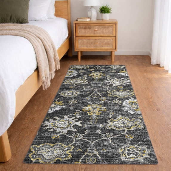 Addison Rugs Dream Shag Premium Machine Washable Traditional Ornate Shadow Runner Rug, 2'3" x 7'6"