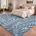 thumbnail image 1 of Addison Rugs Dream Shag Premium Machine Washable Transitional Tropical, Leaves, Botanical Blue Rectangle Rug, 8' x 10', 1 of 8