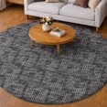 thumbnail image 1 of Addison Rugs Dream Shag Premium Machine Washable Transitional Squares Black Round Rug, 8' x 8', 1 of 8