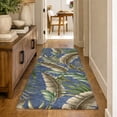 thumbnail image 1 of Addison Rugs Dream Shag Premium Machine Washable Transitional Leaves Blue Runner Rug, 2'3" x 7'6", 1 of 8