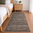 thumbnail image 1 of Addison Rugs Dream Shag Premium Machine Washable Transitional Horizontal Bars Brown Runner Rug, 2'3" x 7'6", 1 of 8
