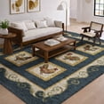 thumbnail image 1 of Addison Rugs Dream Shag Premium Machine Washable Transitional Rooster Panel Midnight Rectangle Rug, 5' x 7'6", 1 of 8