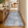 thumbnail image 1 of Addison Rugs Dream Shag Premium Machine Washable Transitional Medallion Blue Runner Rug, 2'3" x 7'6", 1 of 8