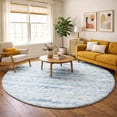 thumbnail image 1 of Addison Rugs Dream Shag Premium Machine Washable Transitional Ribbons Blue Round Rug, 8' x 8', 1 of 8