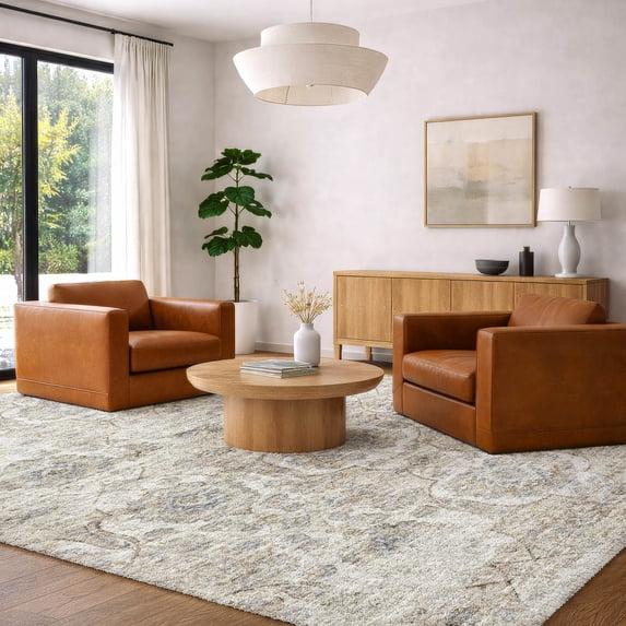 Addison Rugs Dream Shag Premium Machine Washable Traditional Ornate Linen Rectangle Rug, 9' x 12'